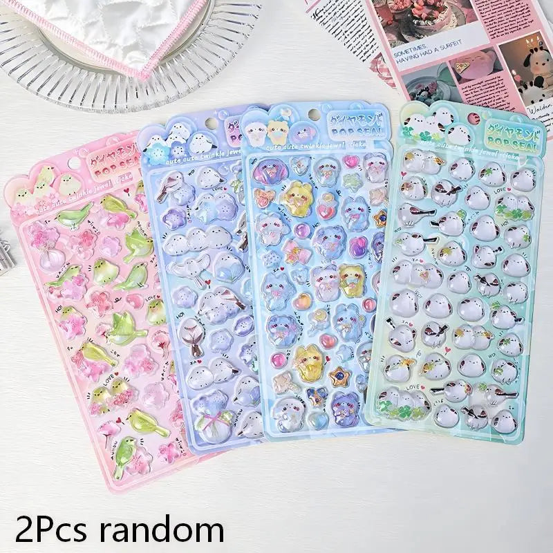 3D Puffy Bird Stickers – Cute Cartoon Decals for Scrapbooking