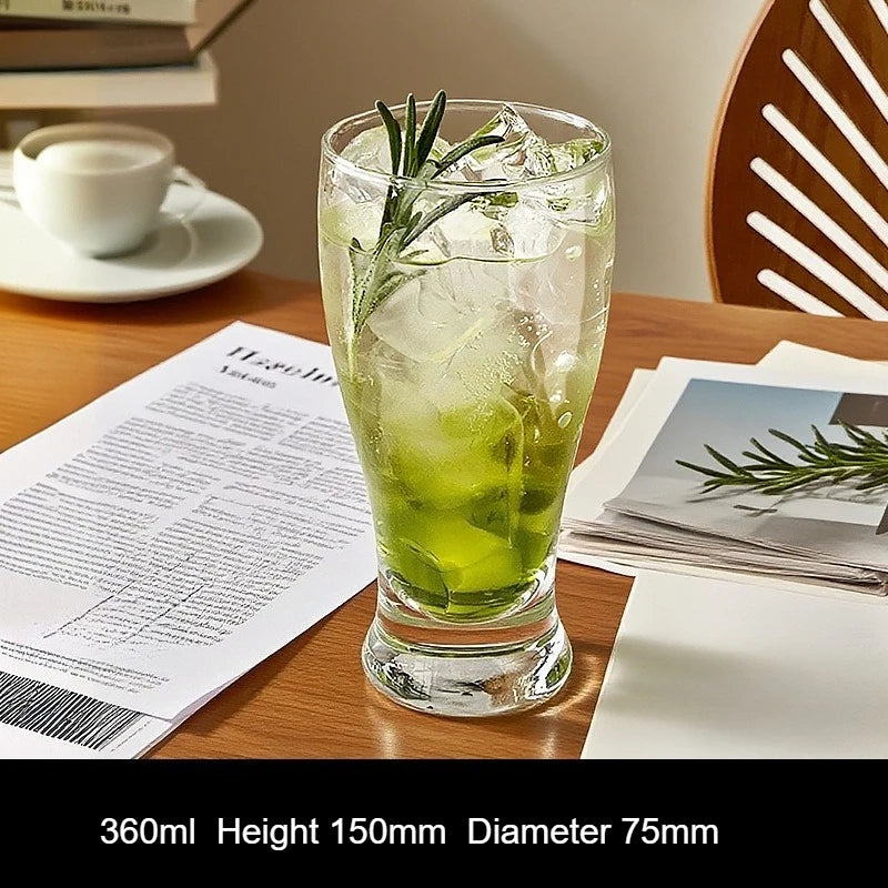 Large Wide-Mouth Glass Cup | Iced Coffee, Beer & Juice Glass Drinkware Peaceful Pleasures Health and Wellness Thick-bottomed glass 401-500ml