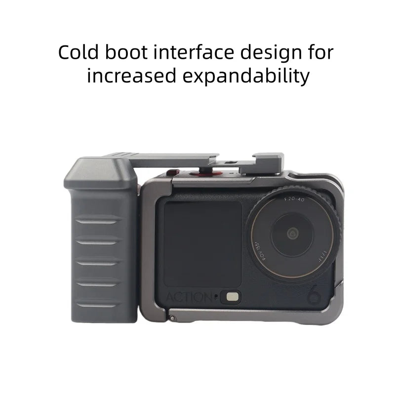 Supports Horizontal/Vertical Shooting For DJI Action 6 Camera Grip Kit Action Camera Protective Frame Adapter Accessory Peaceful Pleasures Health and Wellness