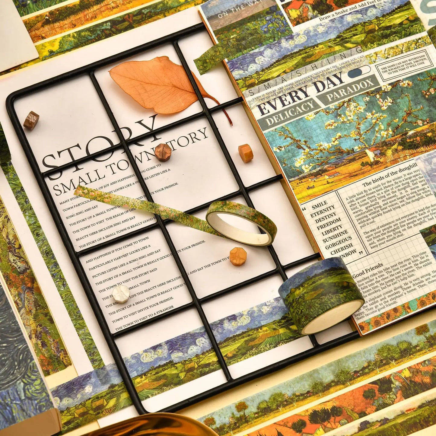 Van Gogh Inspired Washi Tape Creative Scrapbook Stickers Collection