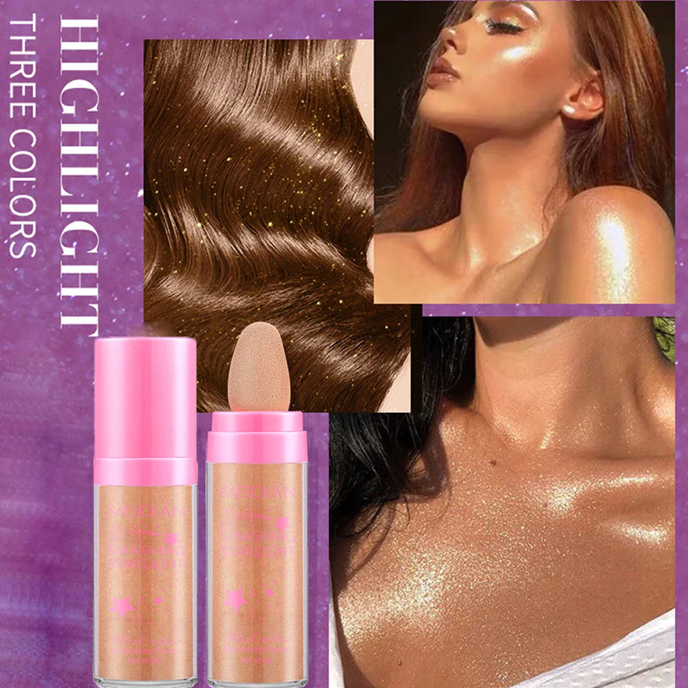 Waterproof Shimmer Highlighter Powder – Body & Hair Glow