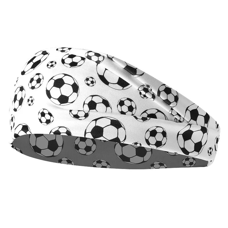 Women's Soccer Print Sports Headband | Elastic Sweatband
