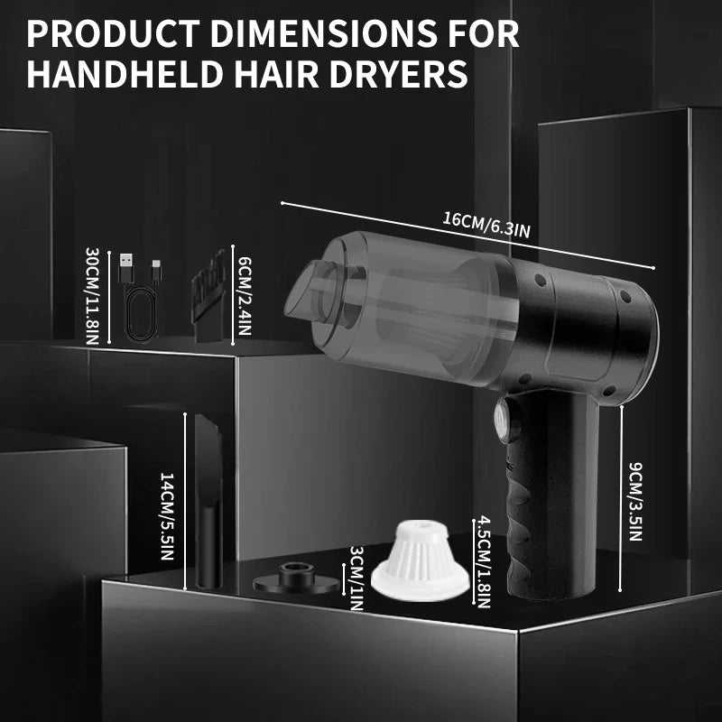 3-in-1 Portable Cordless Vacuum – 15000Pa, USB-C, Car & Home
