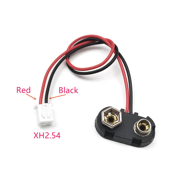 5PCS 9V Battery Buckle to Xh2.54 PH2.0 2P Terminal Wire 15cm DC Red Positive Black Negative Adapter Wire Peaceful Pleasures Health and Wellness Type-16