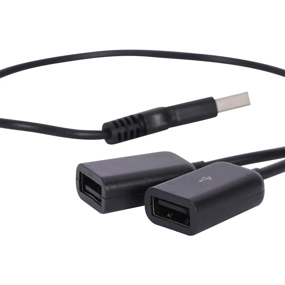 2-in-1 USB Male to Female OTG Adapter Hub Splitter USB 2.0