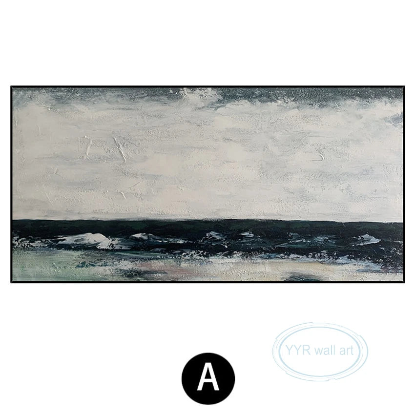 Nordic Abstract Hand-Painted Canvas Wall Art | Frameless Oil Canvas Wall Painting Peaceful Pleasures Health and Wellness No frame 2 100cmx180cm