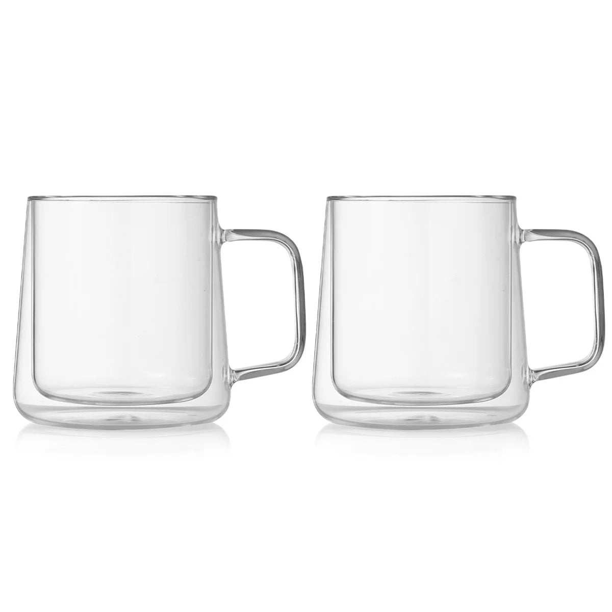 Double Wall Insulated Glass Cups, 13.5oz/24oz Glass Coffee Mugs, Clear Espresso Mugs for Latte, Cappuccino Cup with Handle Peaceful Pleasures Health and Wellness 600ML 400-600ml