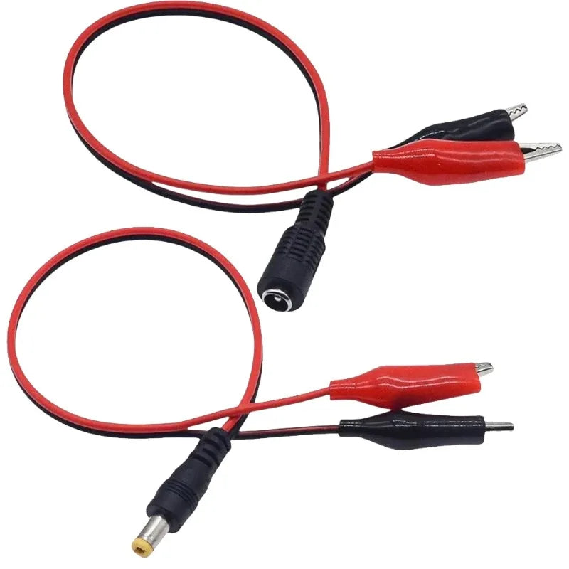 DC 5.5×2.1mm Alligator Clip Power Plug Adapter | 25cm Cable