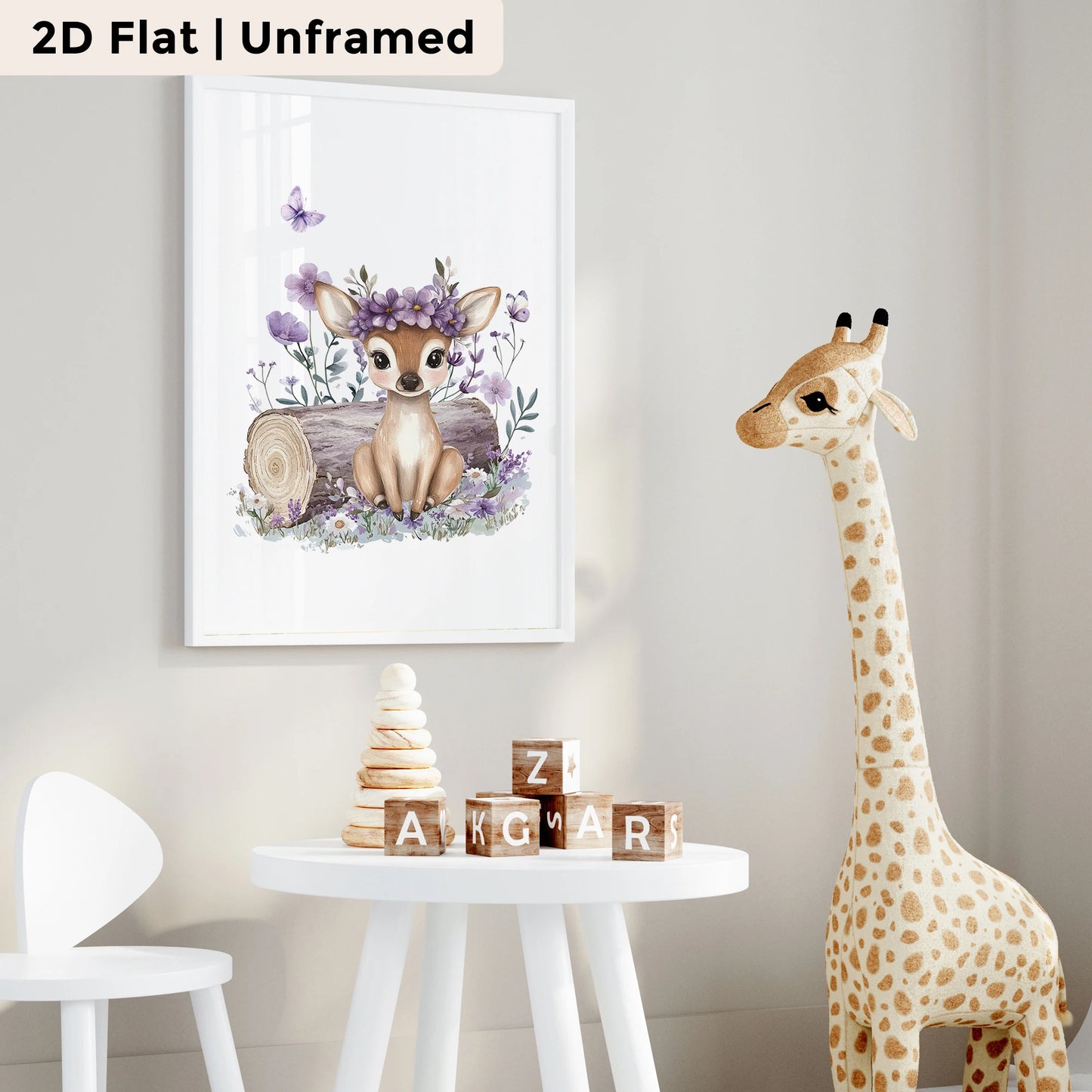 3-Piece Cartoon Purple Fox Canvas Wall Art | Kids Room Decor