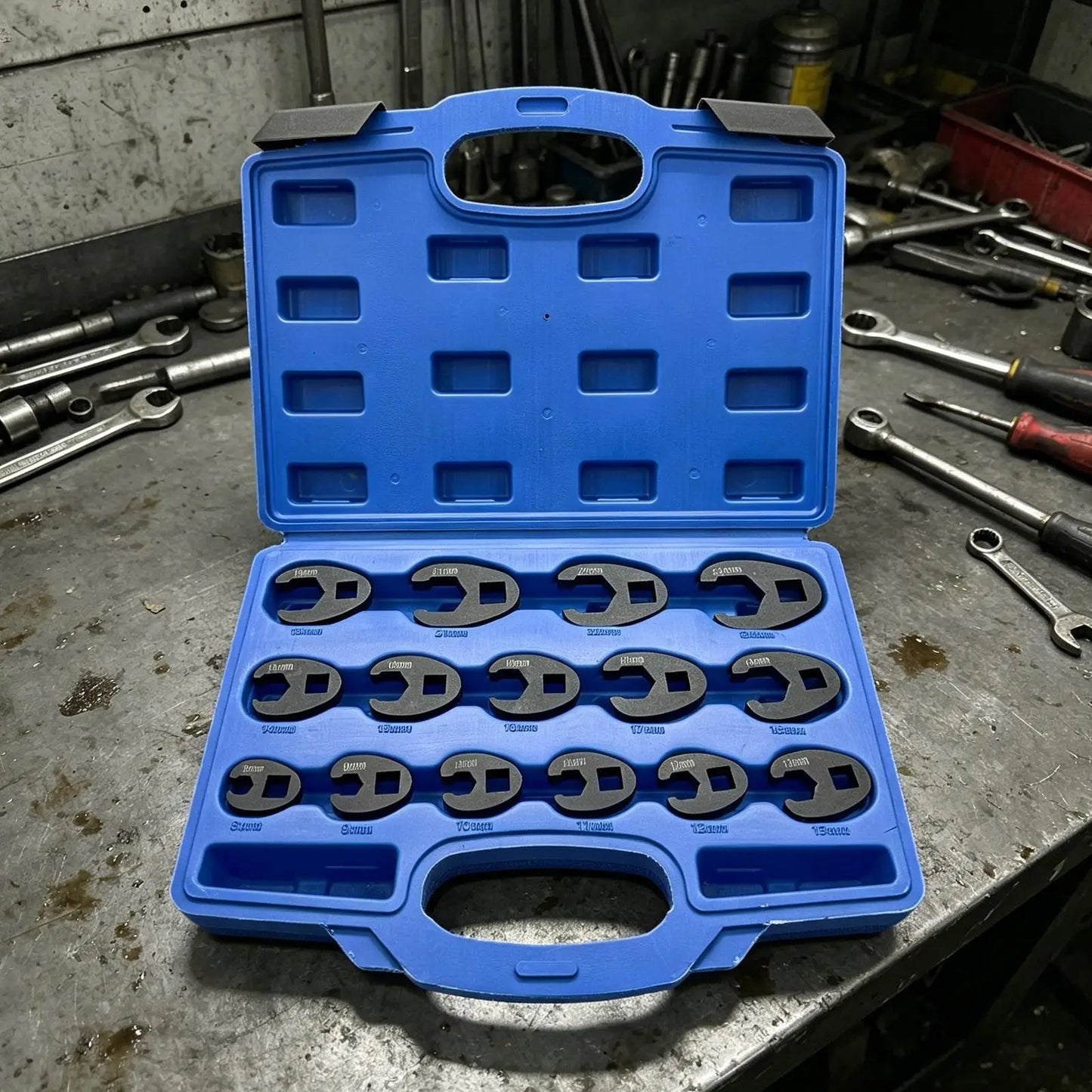 15-Piece Metric Crowfoot Wrench Set 8mm–32mm | Flare Nut Kit
