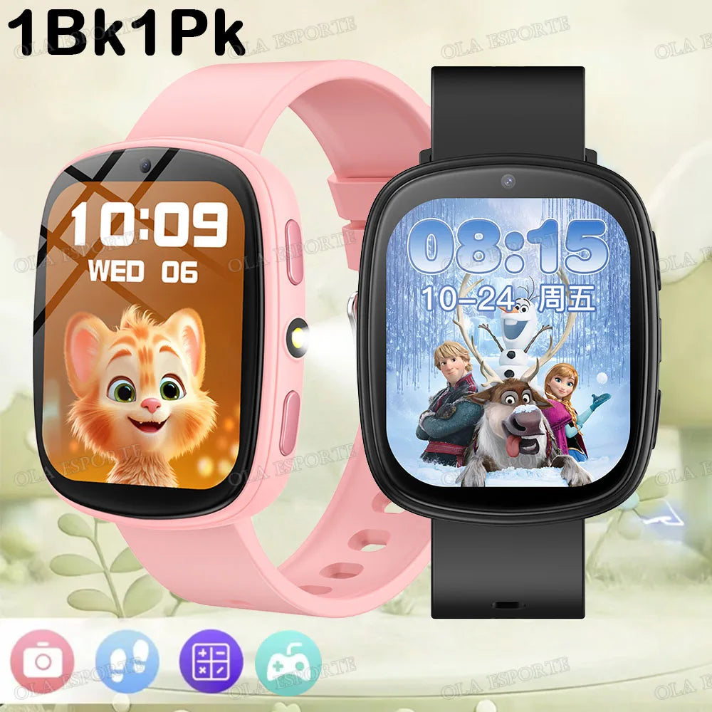 2026 Kids Games Smartwatch 1.83''HD Screen Camera 22 Interesting Games Sleep Monitor Alarm Clock Calculator Children Watch MA27 Peaceful Pleasures Health and Wellness 1Bk1Pk