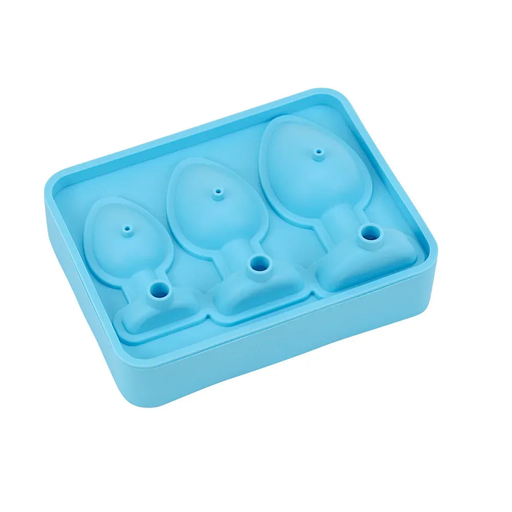Silicone Ice Cube Mold Tray 3 Cup Shape Make Shot Glass Summer Bar Party Frozen Whiskey Beer Cocktail Cold Drinking Kitchen Tool Peaceful Pleasures Health and Wellness Blue