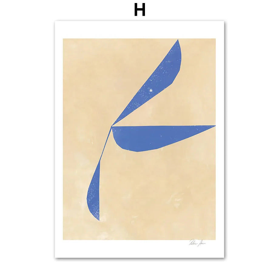 Modern Nude Line Art Canvas Wall Print | Geometry Floral Decor