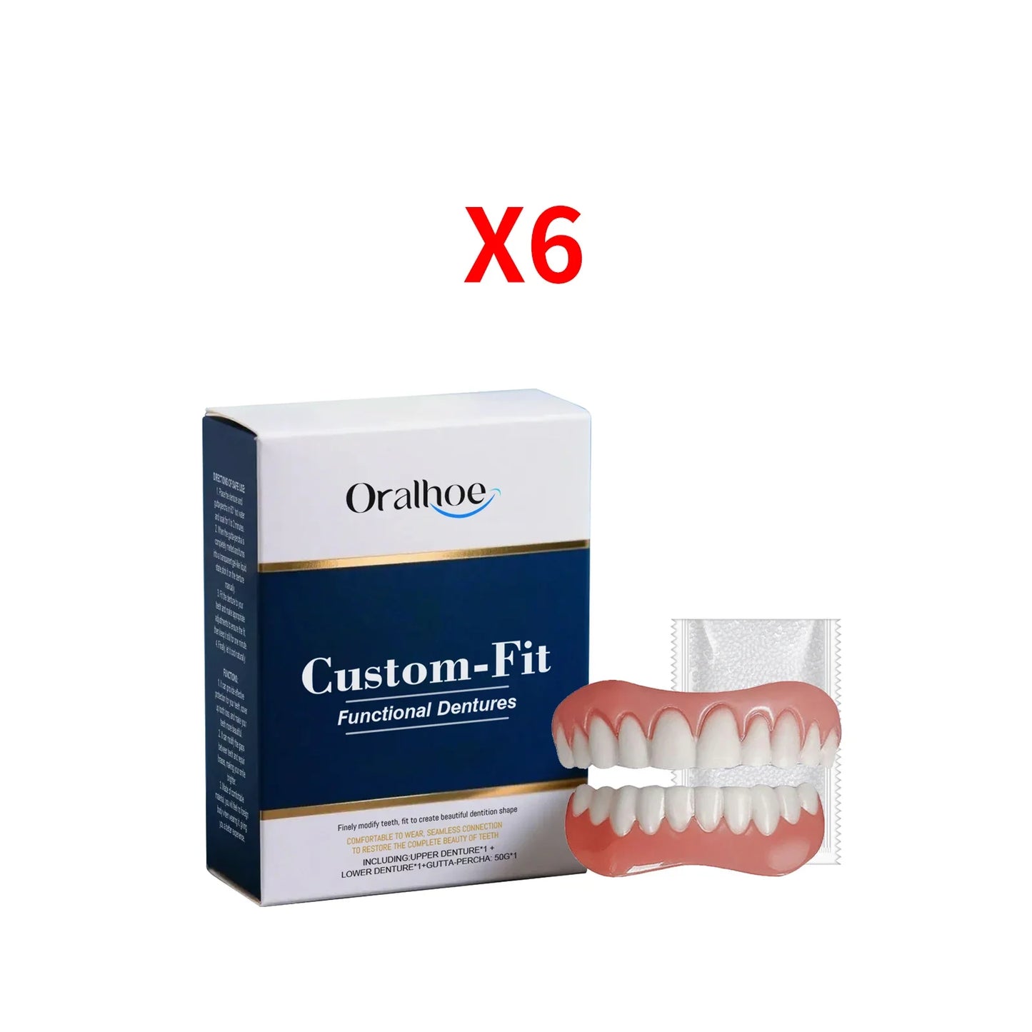 Oralhoe Soft Silicone Denture Reline Kit – Upper & Lower Set