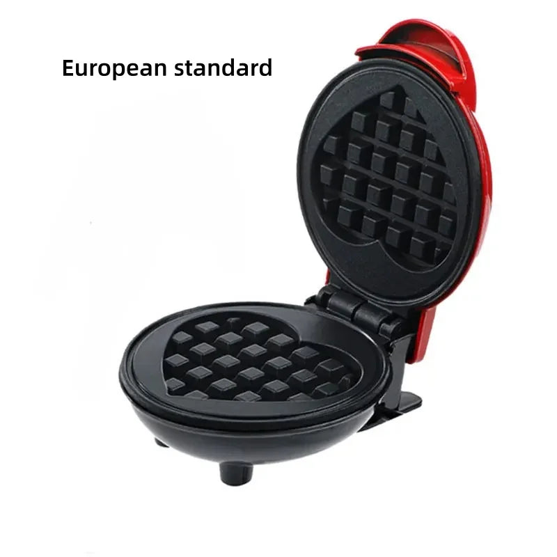 Mini Waffle Maker Bubble Egg Cake Oven Breakfast Love Heart Small Waffle Maker Cooking Appliance for Children's Birthday Parties Peaceful Pleasures Health and Wellness 200367 220 V 1