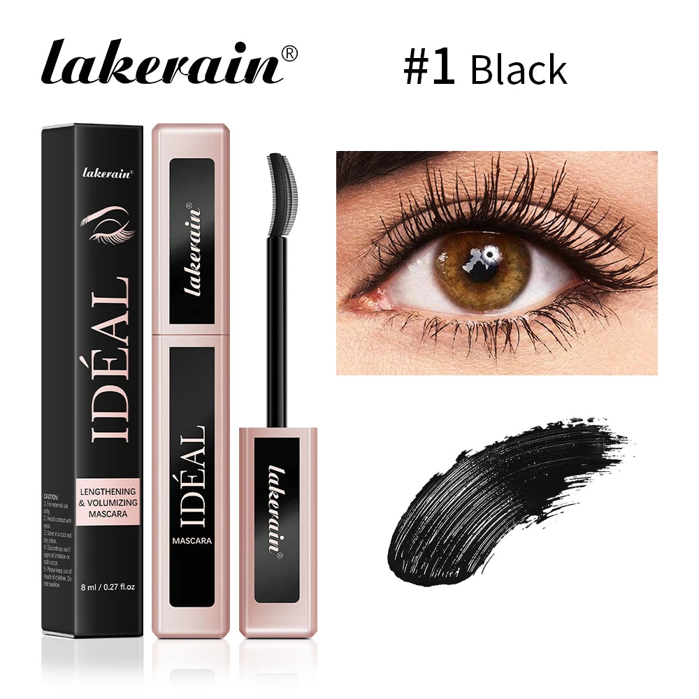 Lakerain Lengthening Volumizing Mascara Fan Shaped Makeup Effect Long Lasting Clump-Free Lashes Suitable for All Skin Tones Peaceful Pleasures Health and Wellness BLACK