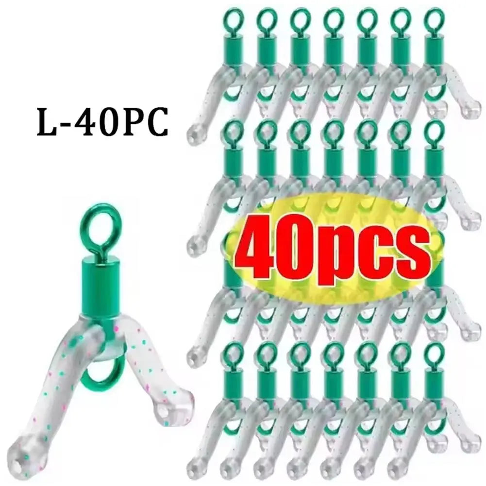 40pcs Silicone Anti-Tangle Fishing Line Splitter & Hook Separator