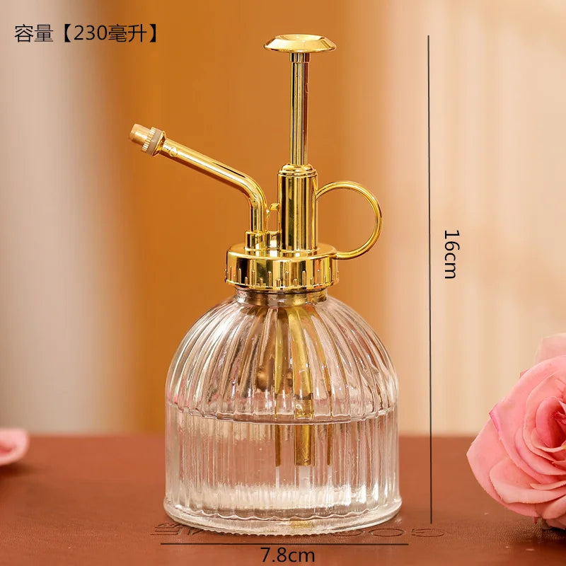 Retro glass watering bottle European style embossed air pressure watering bottle gardening household flower watering bottle Peaceful Pleasures Health and Wellness C