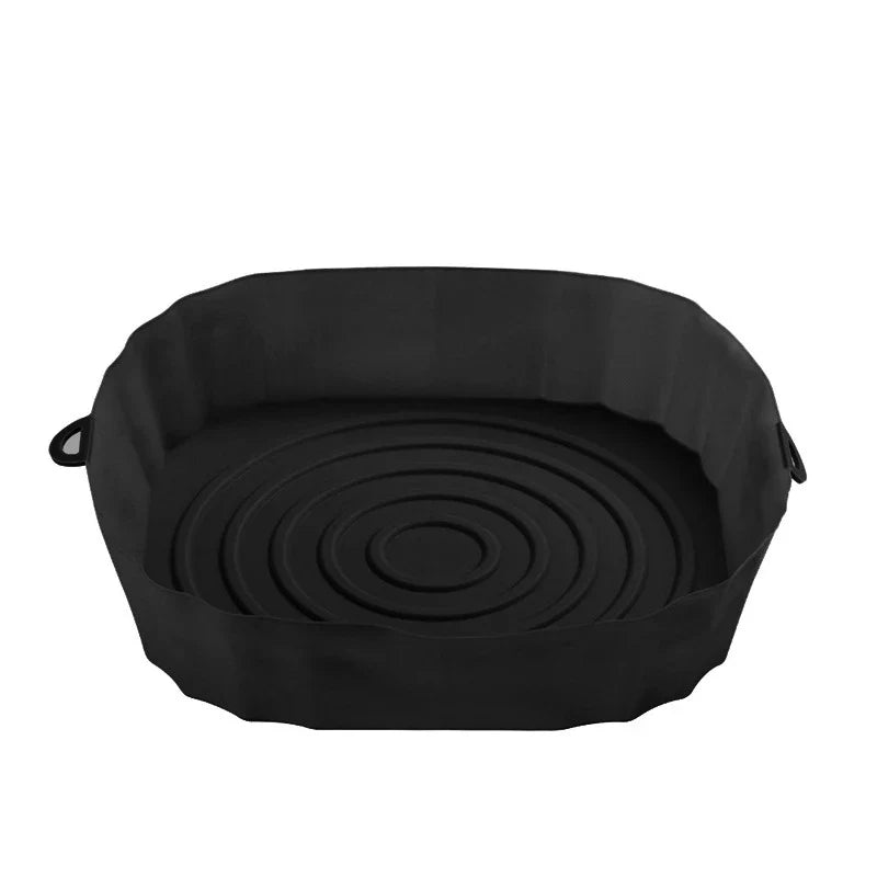 Silicone Air Fryer Baking Pan – Reusable Square Liner & Oven Mat