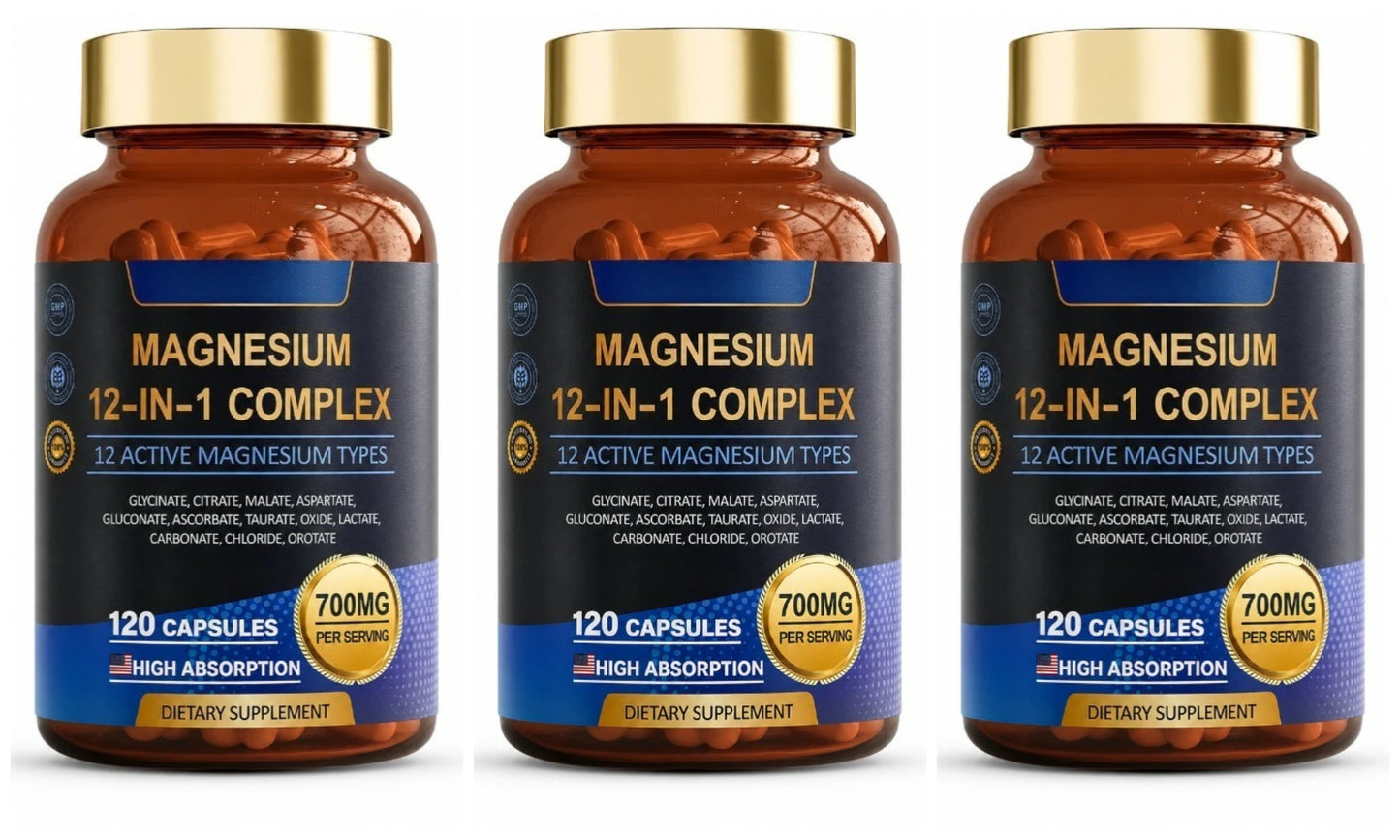 Magnesium 12-in-1 Complex | 12 Active Forms | 120 Capsules