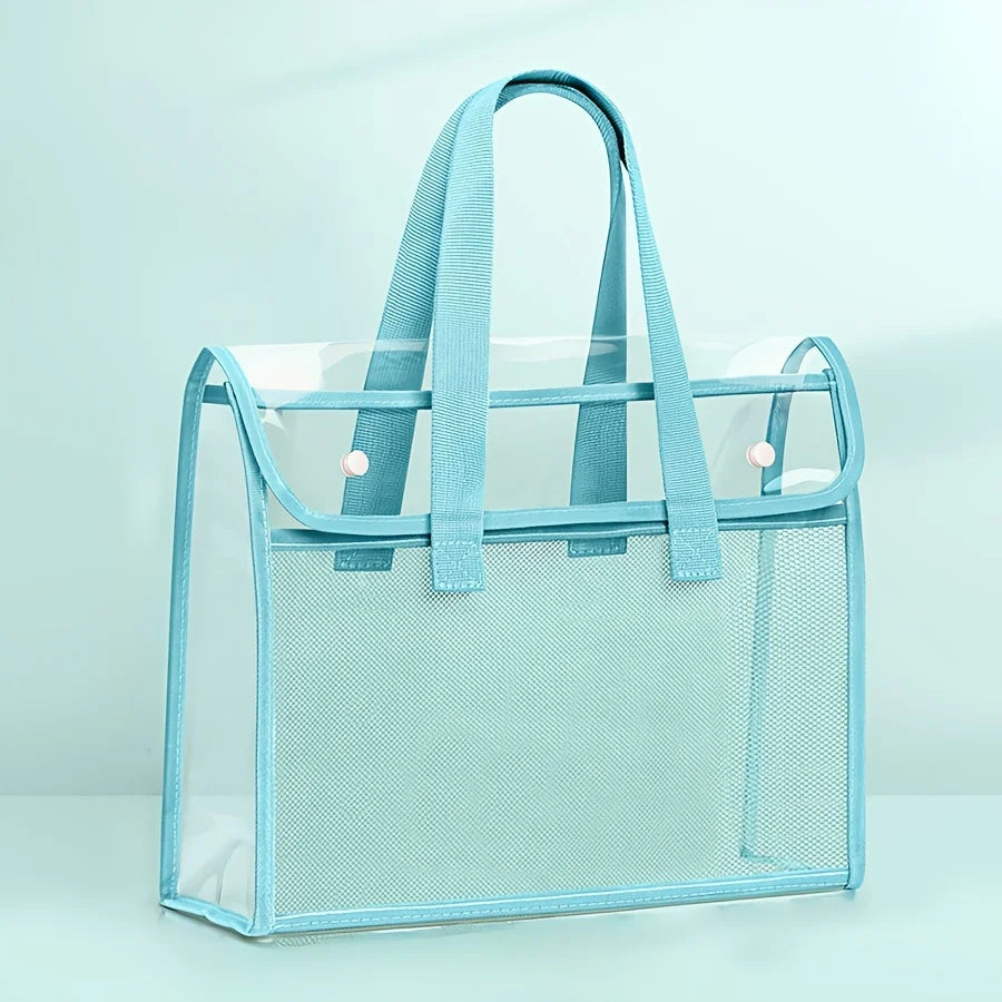 Large Capacity Tote Bag Transparent File Student Textbook Homework