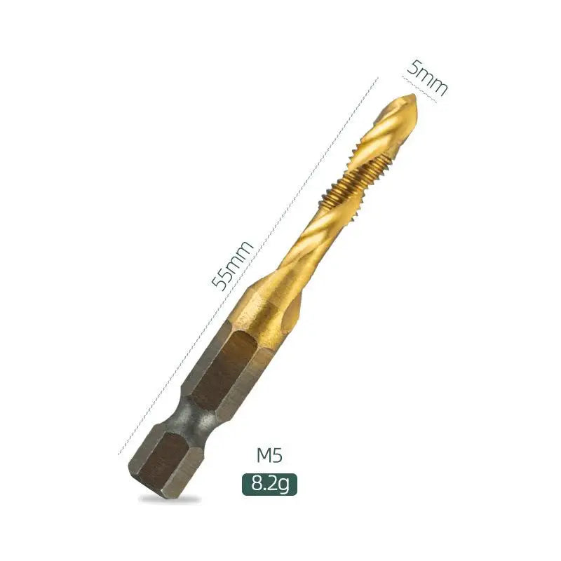 1/6Pcs M3/M4/M5/M6/M8/M10 Hand Tools Hex Shank Titanium Plated HSS Screw Thread Metric Tap Drill Bit Screw Machine Compound Tap Peaceful Pleasures Health and Wellness A3-1PC