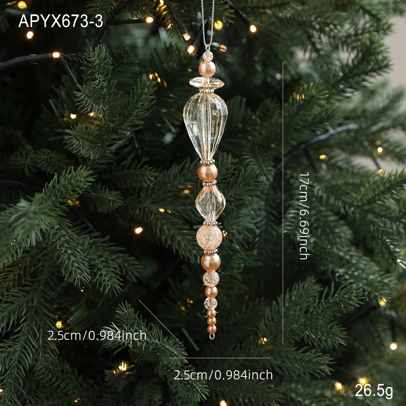 Acrylic Crystal Christmas Tree Hanging Ornament Pendant