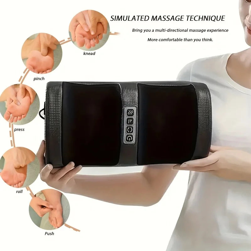 Heating and Kneading Foot Massager, Dual-Direction Kneading with 20 Massage Heads, Foot and Leg Massager, Constant Temperature Heating, Smart Timer, Plug and Play, Thanksgiving and Christmas Gift Peaceful Pleasures Health and Wellness