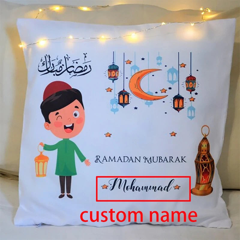 Personalized Ramadan Eid Mubarak Pillow Case | Kids Decor Gift