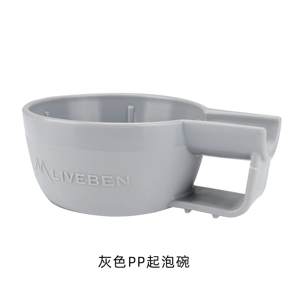 This Shaving Cream Foaming Bowl Anti Drop Thickened Soap Bowl American Three-dimensional Pattern Wet Shaving Bowl Peaceful Pleasures Health and Wellness Gray