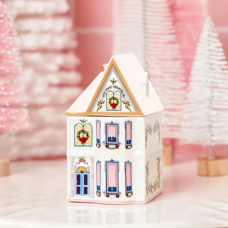 Mini Christmas Gingerbread House Spice Jar Set | Holiday Decor