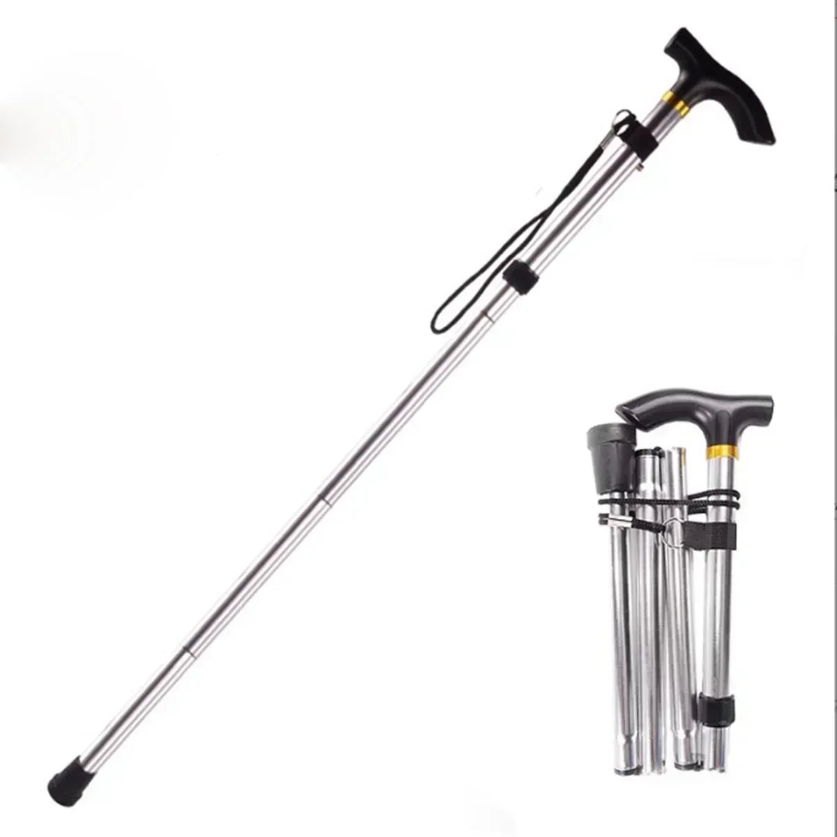 Foldable Aluminum Trekking Pole – Adjustable Hiking Walking Stick