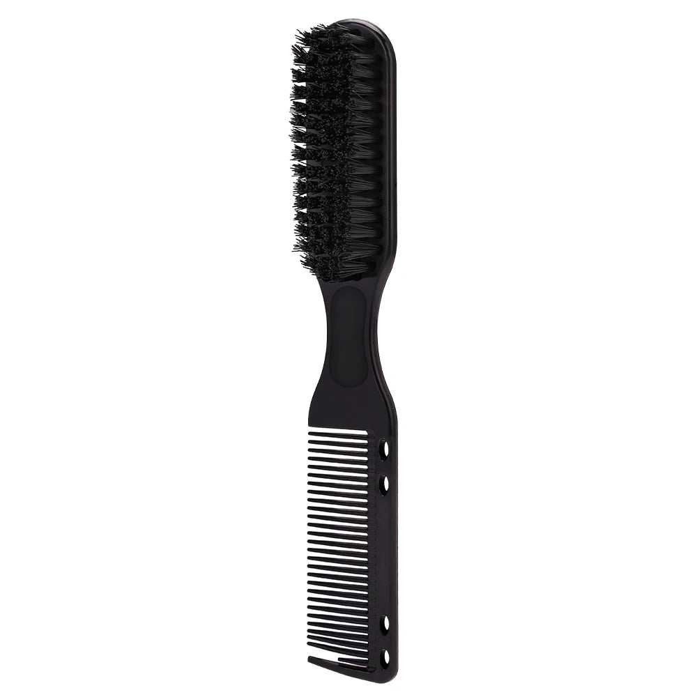 Salon Barber Beard Comb Two-sided Men's Shaving Brush Beard Brushes Salon Hairdressing Hair Styling Tool High-Qualit Peaceful Pleasures Health and Wellness black