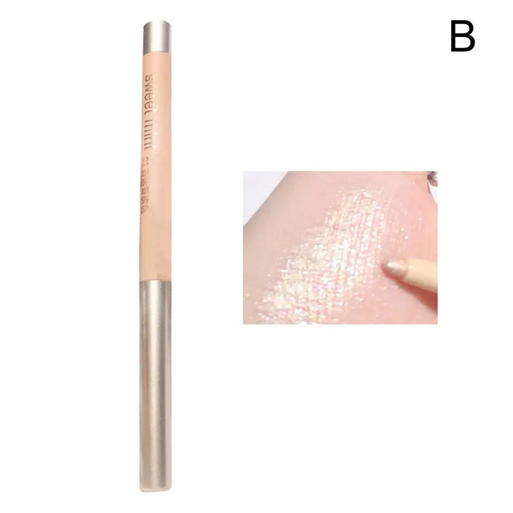 Sweet Mint Lying Silkworm Pencil Glitter Eyeshadow Pen Natural Long-Lasting Waterproof Shiny Eyeliner Outline Pen Stick Makeup Peaceful Pleasures Health and Wellness Galaxy Aurora
