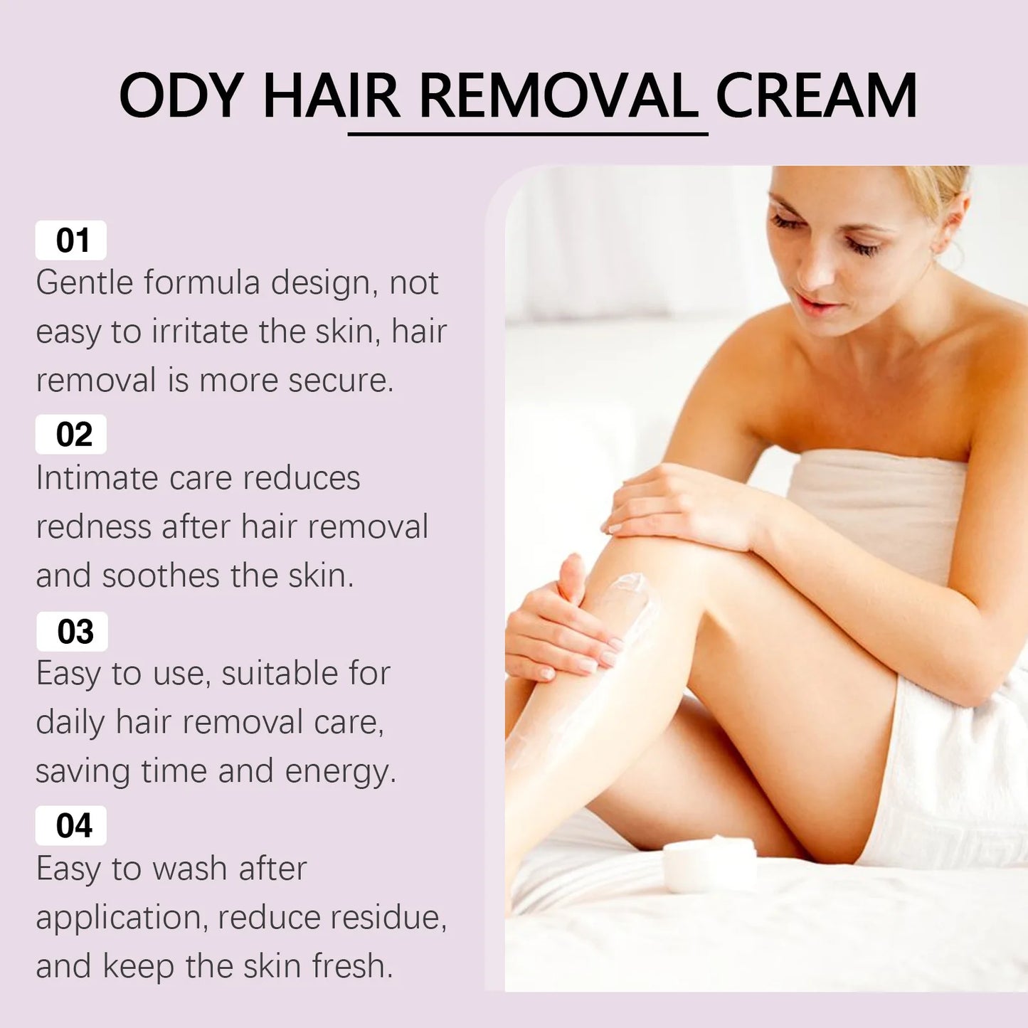 Body Hair Removal Cream Gentle Painless Non-Irritating Hair Inhibitor Nourishing Smoothing Skin Prevent Regeneration Skin Care Peaceful Pleasures Health and Wellness