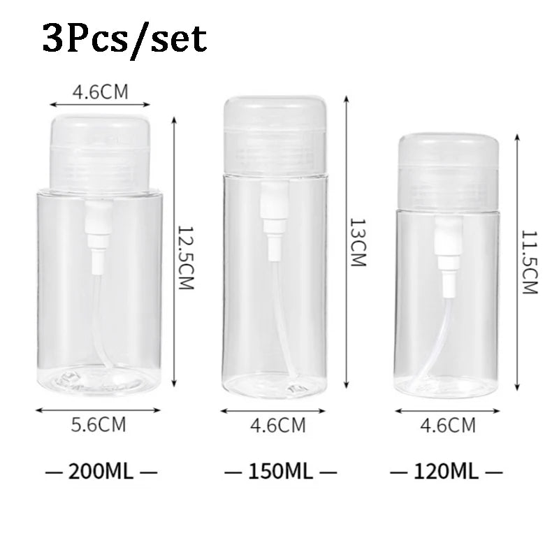 Empty Push Pump Dispenser Bottles – Toner, Nail Polish Remover