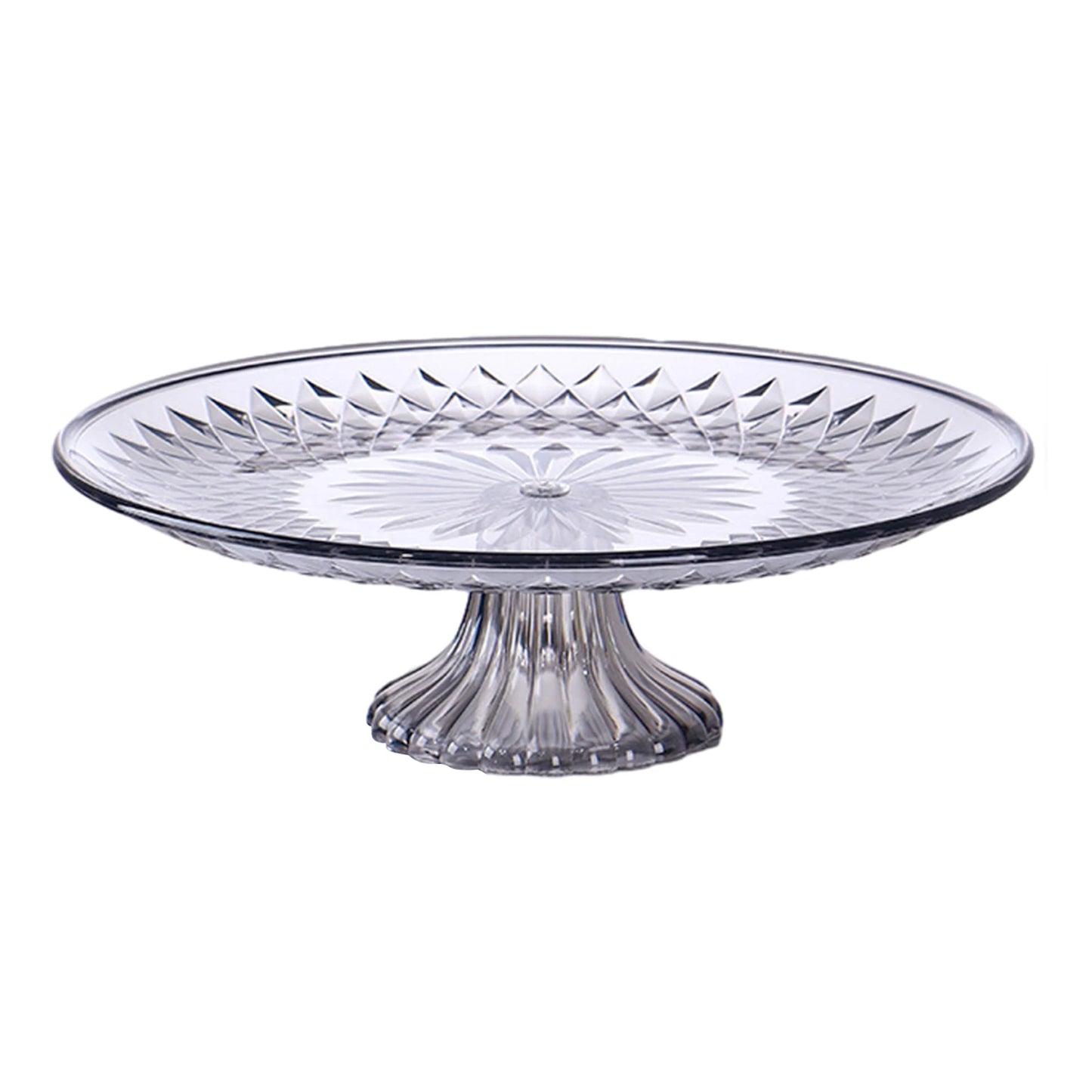 Round Cake Stand Serving Tray Shatter-proof Dessert Plate with Stand for Party Decorating Supplies Peaceful Pleasures Health and Wellness Gray 15cm