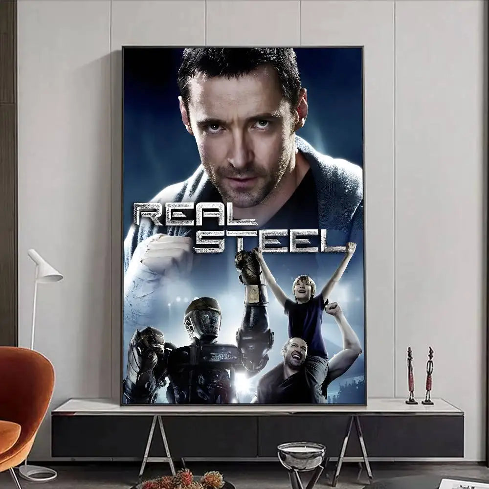 Real Steel Movie Poster – HD Waterproof Wall Art Décor Movie Wall Poster Peaceful Pleasures Health and Wellness z9 50X70cmNoframe
