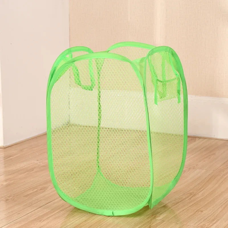 Foldable Pop-Up Mesh Laundry Basket | 70L Collapsible Hamper