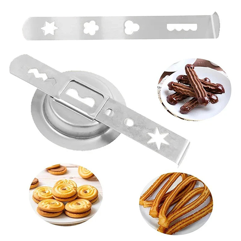 3-Pc Stainless Steel Cookie Press Attachment for Size 5 Grinder