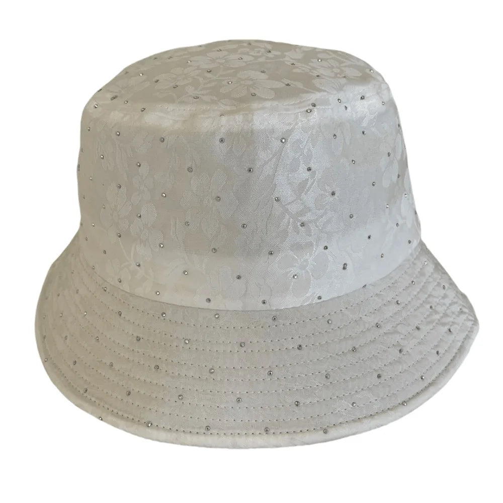 Floral Print Women's Bucket Hat – Rhinestone Sun Hat