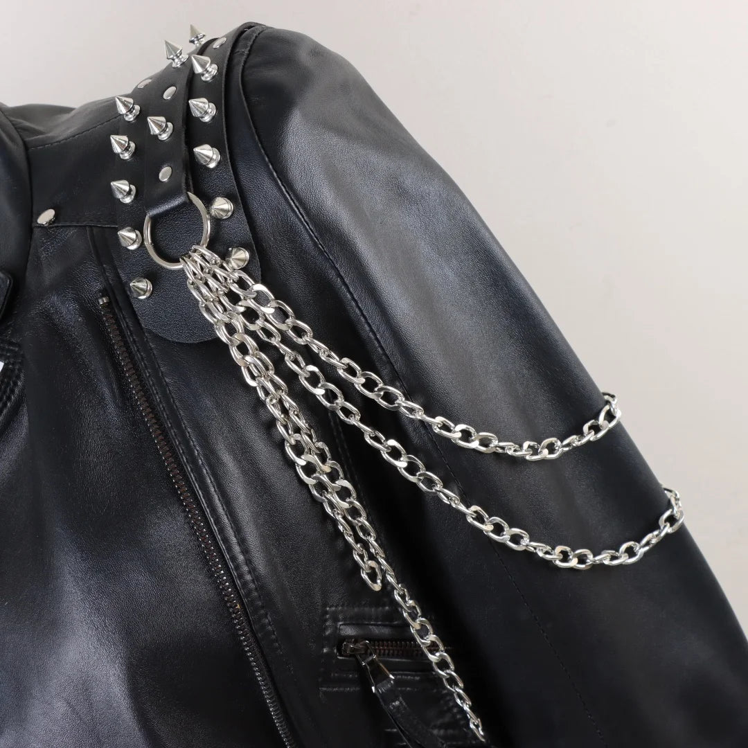 Sexy Men's Belt PU Leather Harness Strap Chest Chain Shoulder Metal