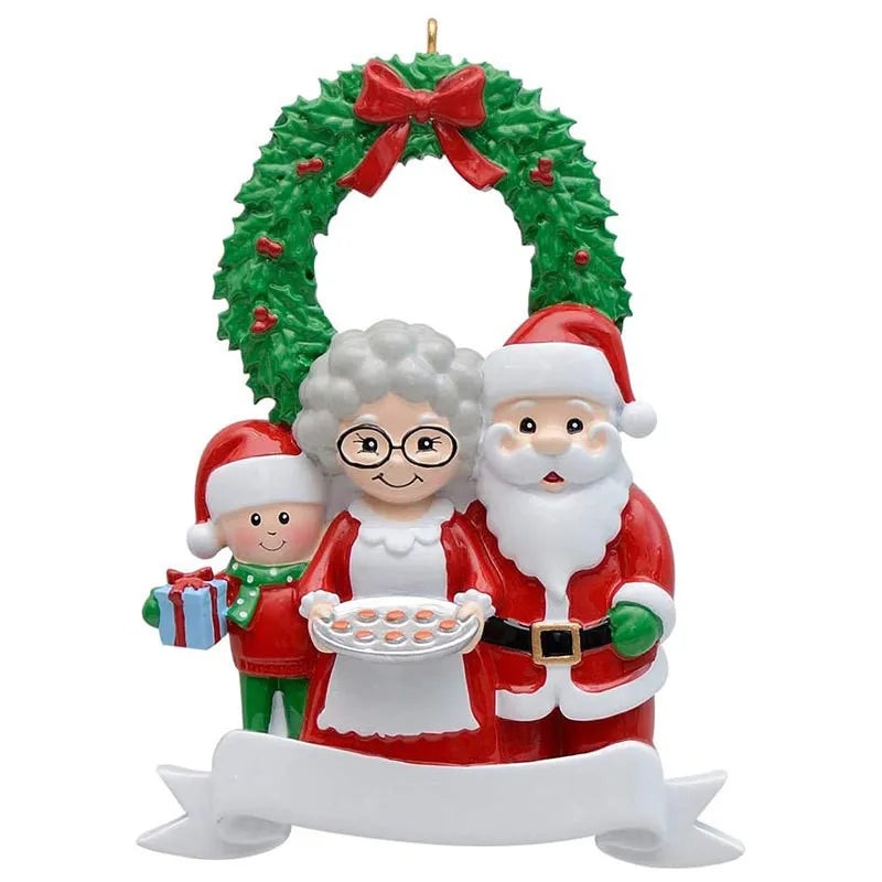 Personalized Family Santa Christmas Tree Ornament Pendant