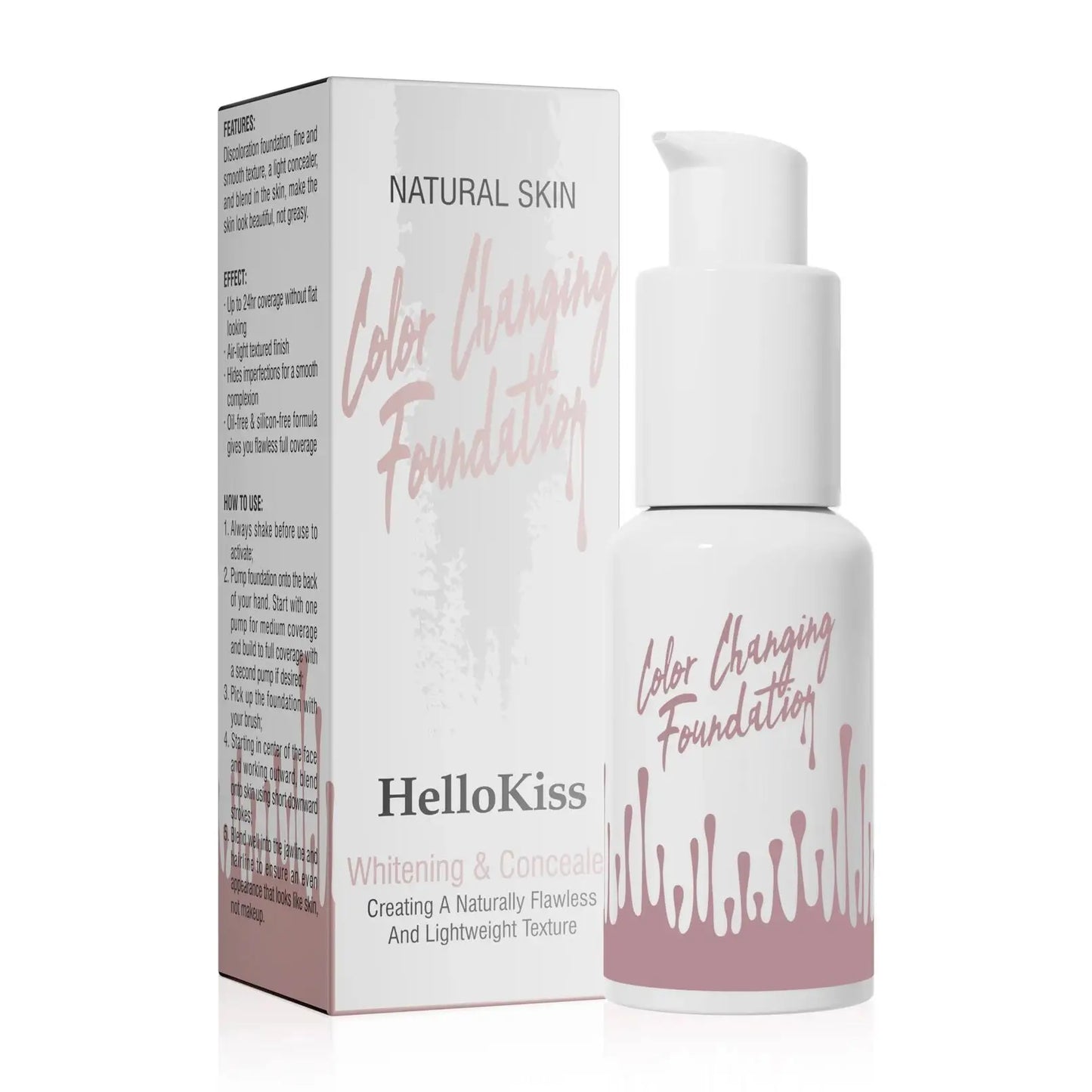 Hello Kiss Color-Changing Liquid Foundation | Oil Control & Coverage