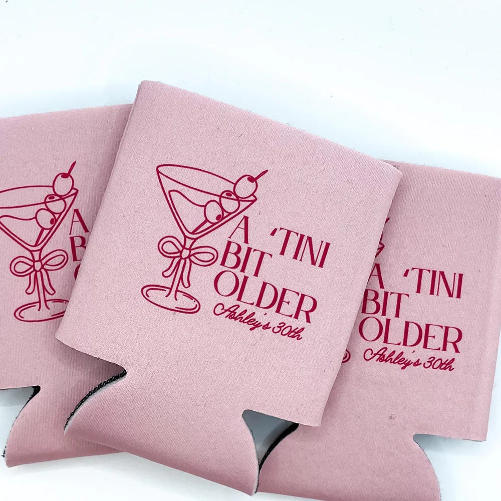 Personalized "A Tini Bit Older" Birthday Can Cooler 4-Pack