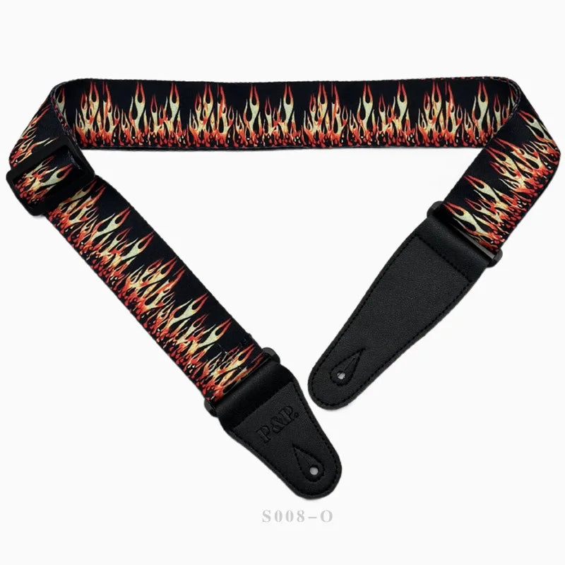 PP Guitar Strap Electric Wood Heat Transfer Musical Instrument Printed