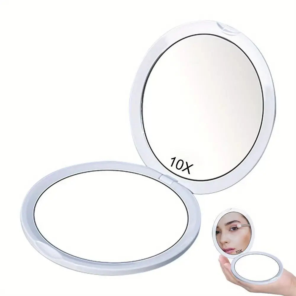 10cm Small Acrylic Compact Magnifying Mirror Mini Plastic Pocket Mirrors with Magnification 10x 20x 30x Peaceful Pleasures Health and Wellness