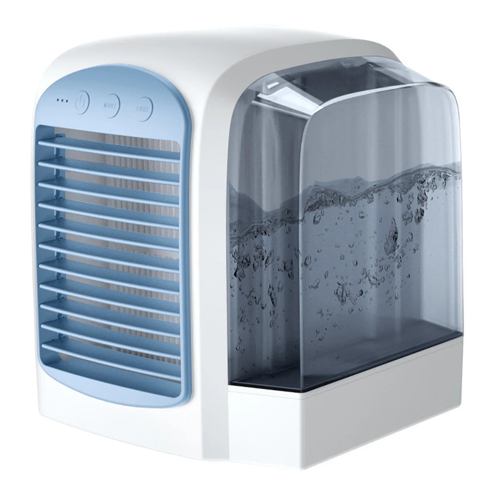 Portable USB Water-Cooled Desktop Fan & Air Cooler Peaceful Pleasures Health and Wellness Blue spain