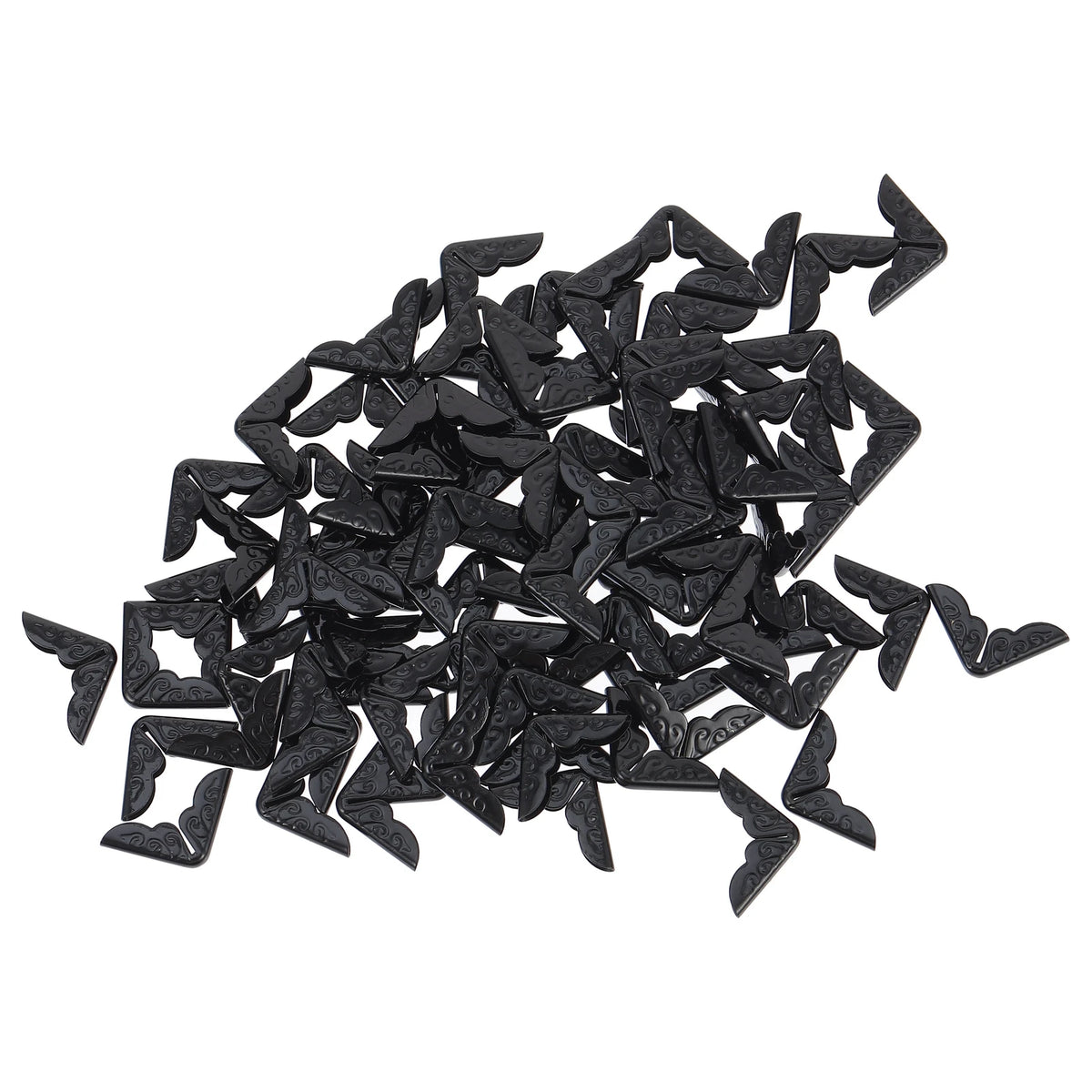 LALAFINA 100pcs Book Corner Protectors Iron- for Albums Scrapbooks Notebooks School Photo Journals Cover Set Peaceful Pleasures Health and Wellness Black