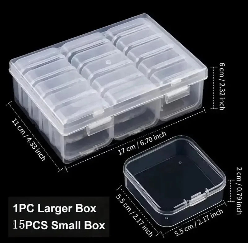 Transparent Plastic Box, Packaging Box, Female Jewelry Portable Handheld Diy Handmade Material Desktop Storage Set Box Peaceful Pleasures Health and Wellness 15girl